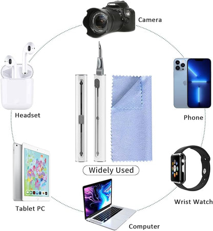Airpod Cleaner Kit, Earbud Cleaning Kit for Airpods Pro 1 2 3,Multi-Function Cleaning Pen with Soft Brush Flocking Sponge, Suitable for Bluetooth Headset, Charging Box, Mobile Phone,Earbud (1Pcs)