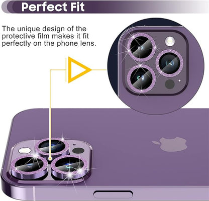 Suoman for iPhone 14 Pro Max Camera Lens Protector / 14 Pro Camera Lens Protector, Camera Cover Tempered Glass for iPhone 14 Pro Max 6.7 inch/for iPhone 14 Pro 6.1 inch [Perfectly Fit]-Bling-Purple