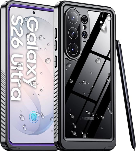 Temdan Designed for Samsung Galaxy S26 Ultra Case Waterproof, Built-in Lens & Screen Protector Military Grade Shockproof Dropproof IP68 Underwater Full Body Phone Case for Galaxy S26 Ultra 6.9"-Purple
