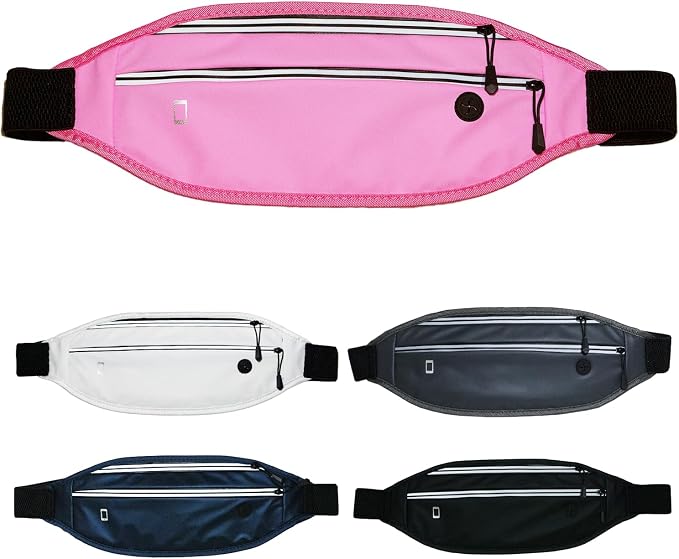 Running belt for Women &Men,Adjustable Exercise Waist Pack Reflective Running Belt for Sports Workout Cycling Hiking, Casual Hands-Free Wallets Phone Bag Fits All Phones(pink)