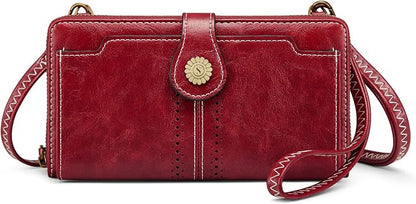 S-ZONE Vegan Leather Crossbody Bags for Women Small Cell Phone Purse RFID Blocking Clutch Purses with 2 Straps