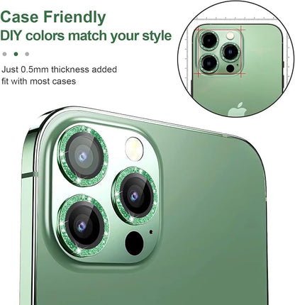 Jeluse [3X2 Pack Designed for iPhone 13 Pro/iPhone 13 Pro Max Camera Lens Protector, 9H Tempered Glass Screen Protector Cover [Alignment Kit Eazy installation] Metal Individual Ring