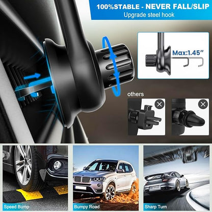 Car Vent Clip for Car Mount [Never Blocking] Universal Car Phone Holder Mount Vent Clip Replacement, 17mm Ball Joint Air Vent Clip for Car Fits Most Car Phone Holder and Wireless Car Charger