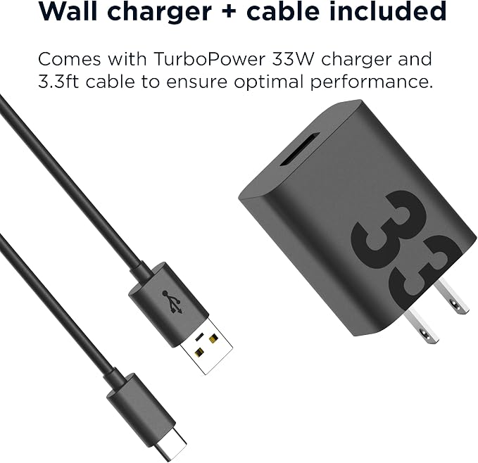 Motorola TurboPower 15W Wireless Stand + 33W Charger + Cable - Charging for Moto G Power 2024/2025, G Stylus 2024/2025, Edge 2023/2024/2025, Razr/Razr Plus 2023/2024/2025, Razr Ultra