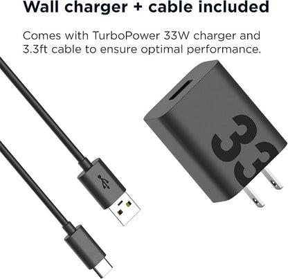 Motorola TurboPower 15W Wireless Stand + 33W Charger + Cable - Charging for Moto G Power 2024/2025, G Stylus 2024/2025, Edge 2023/2024/2025, Razr/Razr Plus 2023/2024/2025, Razr Ultra