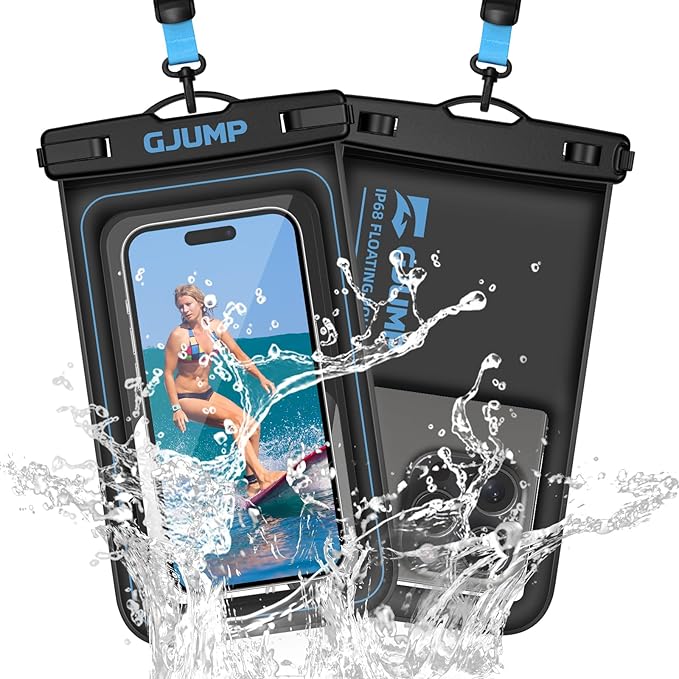 Waterproof Phone Pouch Floating 2 Pack, IP68 Dry Bag Compatible with iPhone 17 16 15 14 Pro Max, Underwater Phone Case for Snorkeling Beach Swimming Cruise Travel Essentials