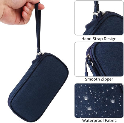 Travel Cable Organizer, Electronics Accessories Bag for Charger, Phone, Memory Card, Universal Gadget Organizer (Blue)
