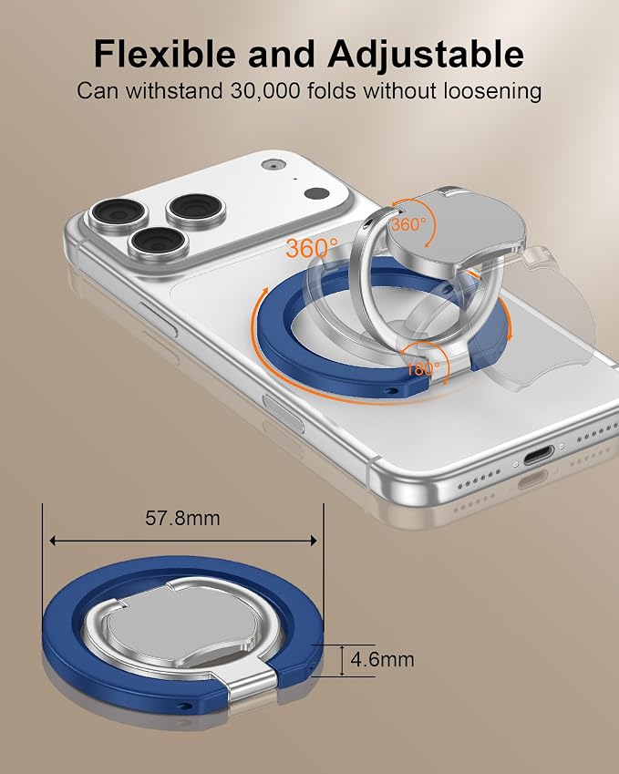 Magnetic Phone Holder 2-in-1 Foldable Gym Grip for iPhone 17e 17 Pro Max 16e 16 Plus 15 14 Galaxy S26 S25 Edge S24 Ultra Z Flip7 Two-Sided Magsafe Pop-Style Phone Stand for Mag Car Mount & Phone Case