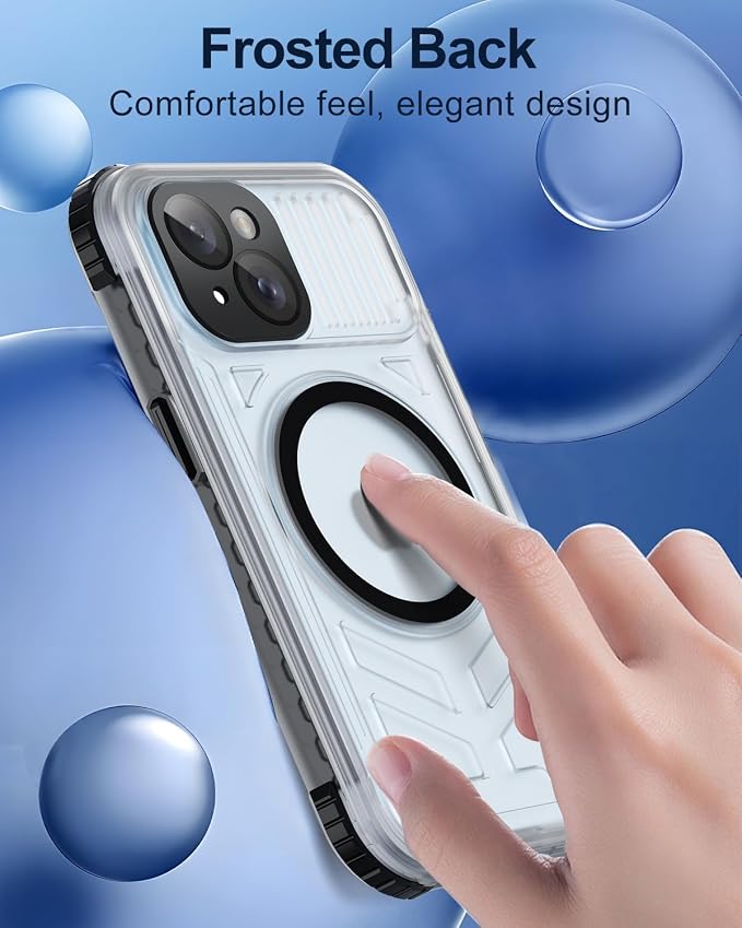 for iPhone 15 Plus Waterproof Case with Magsafe, Built-in [Camera & Screen Protector] [Lanyard], IP68 Water Proof Full Body Dustproof Heavy Duty Frosted Protective Phone Cover, 6.7" Black