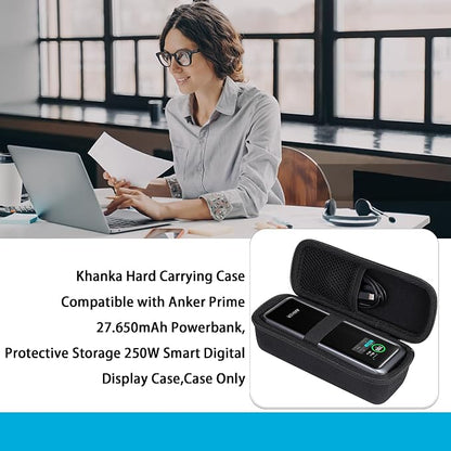 khanka for Anker Prime Power Bank 27650mAh 250W/Anker Zolo A1695 Power Bank 25K 165W Traveling Case,Case Only (Black).