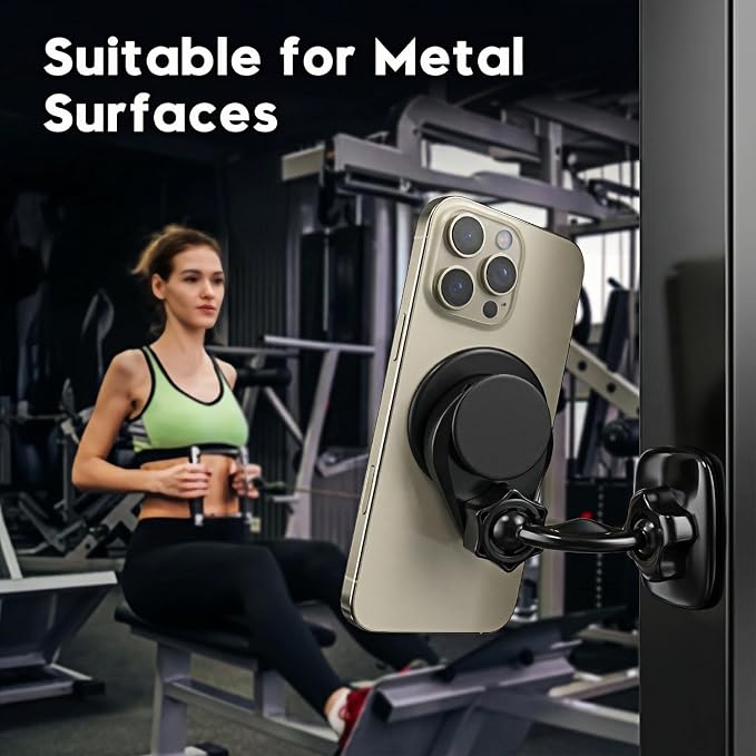 TDTOK Magnetic Gym Phone Holder for Popsocket, Strong Base Magnets Phone Holder Compatible for Popsocket, Support Gym Accessories Golf Cart and Any Metal Surface