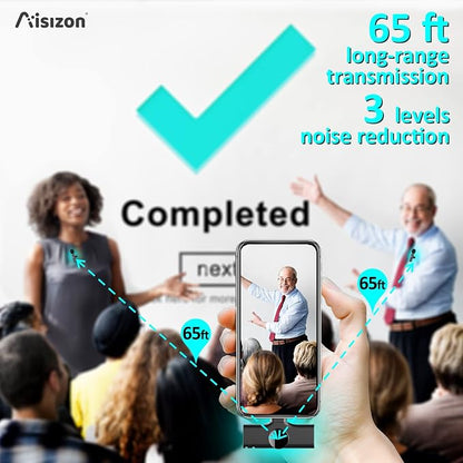 Wireless Lavalier Microphone for iPhone7-14, Wireless Clip Mic, Clip on Microphone A3d, for iPhone, iPad, Computer, Zoom Meeting, Video Recording, tiktok