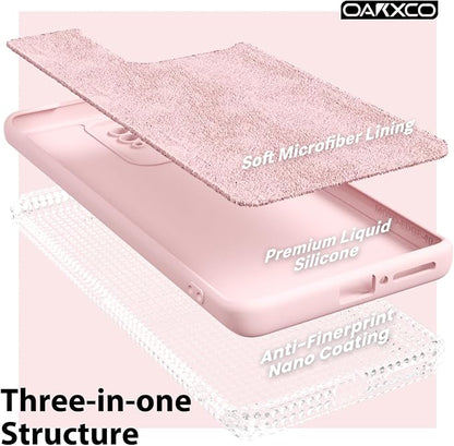 oakxco for Motorola Moto Edge 2023 Phone Case Liquid Silicone, Thin Slim Soft Rubber Gel TPU Plain Protective Simple Cover for Women Girl Cute, Matte Solid Color Aesthetic, Pink Sand