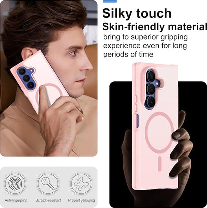 Pilaru for Samsung Galaxy Z Fold 7 case [Compatible with Magsafe] Translucent Matte Magnetic Phone Case,Slim Thin Duty Shockproof Protection Z Fold 7 Cover -Pink