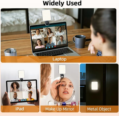 Magnetic Selfie Light for Cell Phone, gliship 128 Led Selfie Light Compatible with Magsafe Rechargeable Portable Clip Fill Light with 3 Lights Modes for Phone Camera Laptop Camera