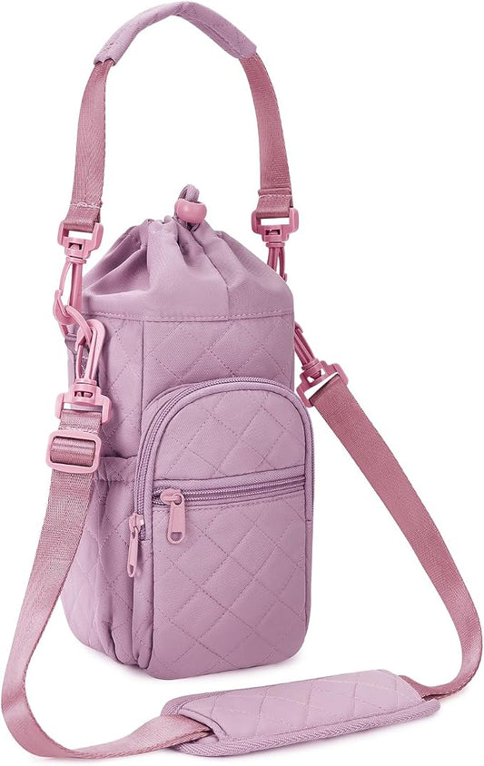 sportsnew Water Bottle Holder with Strap 32oz 40oz Insulated Water Bottle Carrier Sling Bag with Phone Pocket Crossbody