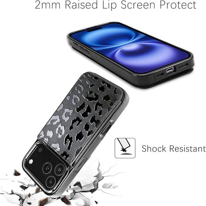 uCOLOR for iPhone 17 Pro Max Wallet Case with Card Holder PU Leather RFID Blocking Design iPhone 17 Pro Max flip case for Women Men Magnetic Clasp Kickstand Design 6.9 inch (Black Leopard)