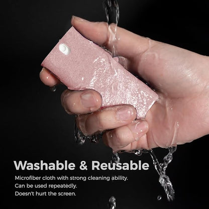 CLICK CLEAN Touchscreen Mist Cleaner, Screen Cleaner, All in One Screen Cleaner Spray with Microfiber and Phone Stand for All Phones, Laptop and Tablet Screens (Pink)