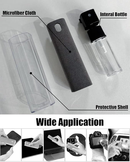 Screen Cleaner Spray and Wipe Touch Screen Cleaner Cleaner iPad Cleaner for iPhone Computer Laptop Tablet MacBook Tesla Display Cell Phone Eyeglasses（Grey）