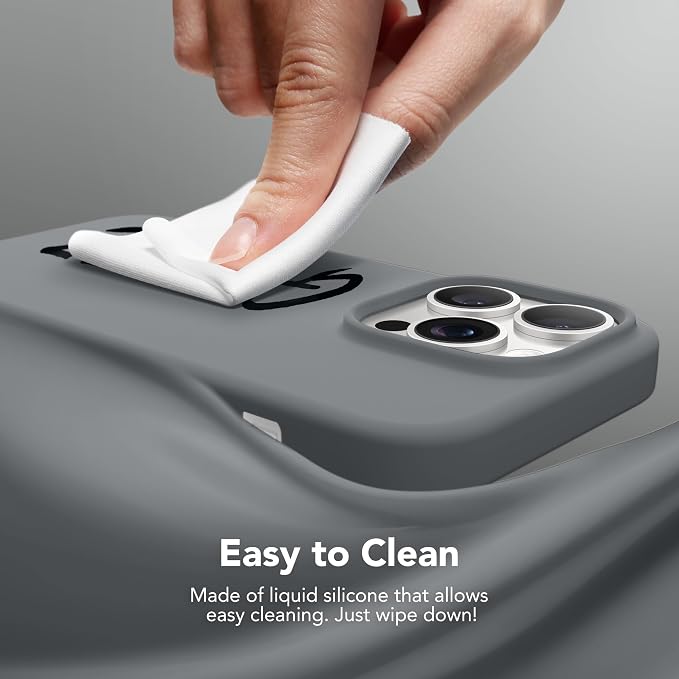 GONEZ for iPhone 14 Pro Case, Compatible with Magsafe, with Screen Protector + Camera Lens Protector, Soft Anti-Scratch Microfiber Lining, Shockproof Liquid Silicone Phone Cover, Dark Grey
