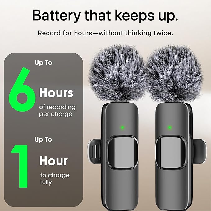 Mini Mic Pro - Wireless Microphone for iPhone & Android, Lavalier Microphone for Video Recording, Noise Cancelling Mic for Crystal Clear Recording, Content Creator, TikTok, Instagram