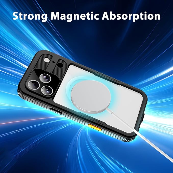for Waterproof iPhone Case Compatible with iPhone 17 Pro Max, IP68 Waterproof Shockproof Dust-Proof Phone Case with Built in Screen Protector, Full Body Protective Case (Black, 17 Pro Max)