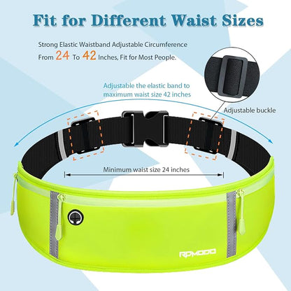 Running Belt for Women Running Fanny Pack, Flip Belt Waist Pack for Men Large Capacity Waterproof Bounce Free Runner Belt Phone Holder for Running iPhone Samsung Gym Cycling Outdoor Sport Green