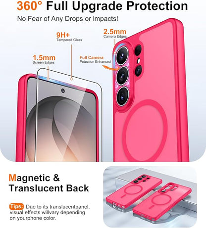 Red2Fire Magnetic for Samsung Galaxy S26 Ultra Case, [Compatible with MagSafe][12Ft Military Grade Protection][2*Screen Protector] Slim Translucent Anti-Slip Shockproof Case for Samsung S26 Ultra 6.9"