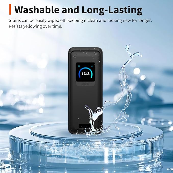 Case for Anker Prime Power Bank(26250mAh 300W)– Soft Silicone Protective Cover Compatible with Prime Power Bank(26250mAh 300W),Shockproof Anti-Scratch Slim Fit Case,Black