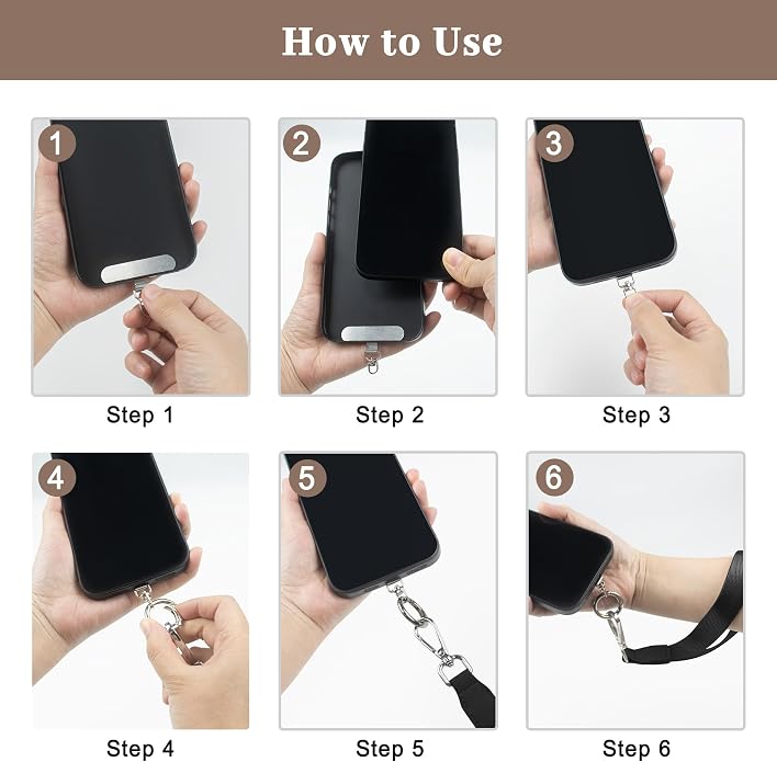 Clip and Go Cell Phone Pouch Lanyard Crossbody with Wallet | Adjustable Strap, Leather Purse Strap, Wrist Strap, For Women