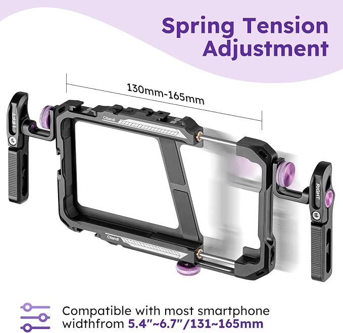 Universal Smartphone Filmmaking Stabilizer, Phone Cage for Vlogging and Videography, Compatible with Most Smartphones