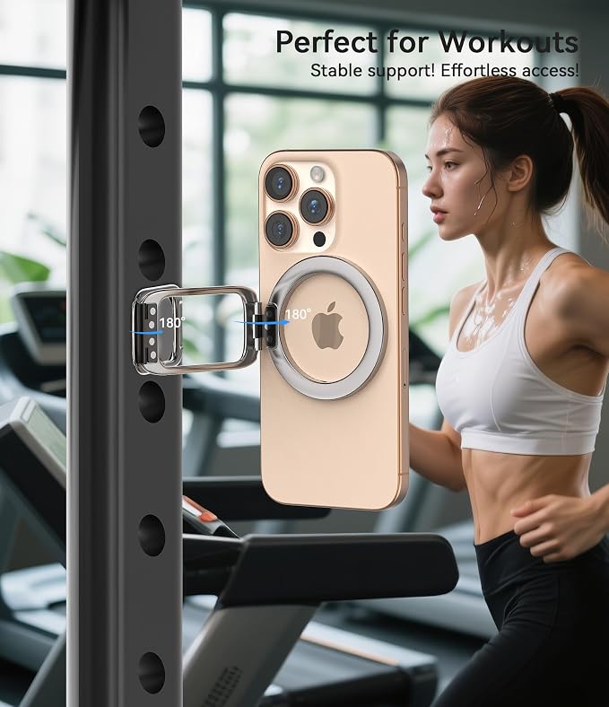 Magnetic Phone Ring Holder for MagSafe Phone Grip & Kickstand, Strong Dual-Sided Magnets Compatible with MagSafe Car Mount Gym for iPhone 17/16 Pro Max 15/14/13/12 and Android Phone Cases (Titanium)
