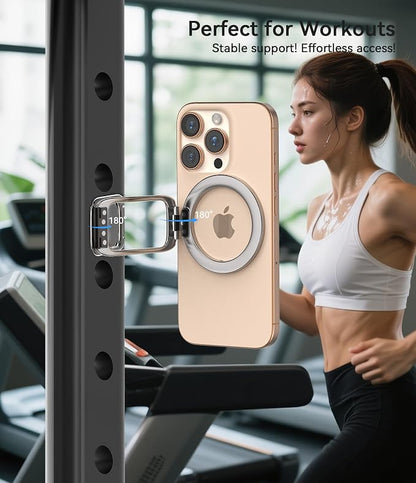 Magnetic Phone Ring Holder for MagSafe Phone Grip & Kickstand, Strong Dual-Sided Magnets Compatible with MagSafe Car Mount Gym for iPhone 17/16 Pro Max 15/14/13/12 and Android Phone Cases (Titanium)