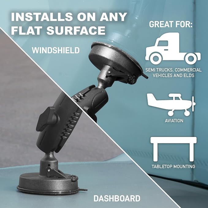 iBOLT TabDock BizMount Heavy Duty Tablet Mount with Suction Cup Base – Universal 7"-10" Holder for Trucks, Vans, SUVs, Aviation & Work Vehicles – Dashboard, Windshield, or Desk Compatible