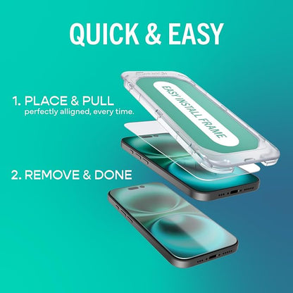 Smartish® iPhone 17 Pro Max Screen Protector + Camera Lens Covers - Tuff Sheet - 2-Pack Tempered Glass 9H Easy Install Frame Case-Friendly - Dynamic Island for Apple iPhone 17 Pro Max - Clear 2-Pack