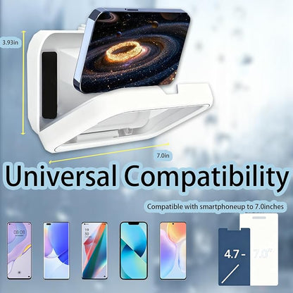 Shower Phone Holder Waterproof - [IPX6 Waterproof] 480° Rotation Wall Mount Shower Phone Case, Anti-Fog High Sensitive HD Detachable Phone Mount for Kitchen Bathroom Bathtub , Fit 4-7" Phone - White