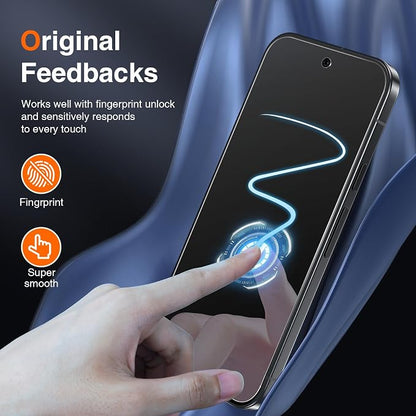 LK 2 Pack for Google Pixel 10 Pro Screen Protector, 2 Pack Camera Lens Protector, Tempered Glass Fit Lens Cutouts Ports, one second Fingerprint Unlock, 0 Bubble, with Easy Installation Tool