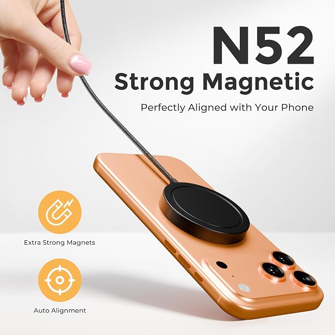 25W Magnetic Wireless Charging Pad: Qi2.2 Qi2 MagSafe Fast Charger for iPhone Air 17e 17 16 15 14 Pro Max, Samsung Galaxy S26 S25, Google Pixel 10 & AirPods, Gift Ideal for Desk Travel (Black, 2 Pack)
