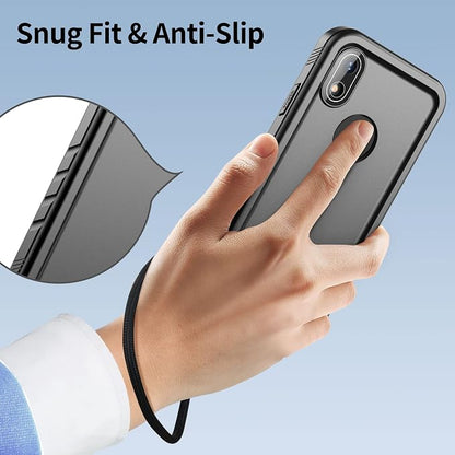 SPORTLINK for iPhone XR Waterproof Phone Case, Built in Shockproof Dustproof Screen Protector, Full Body Military Rugged Cover Protective, Heavy Duty, Dropproof IP68 Underwater for iPhone XR 6.1 Black