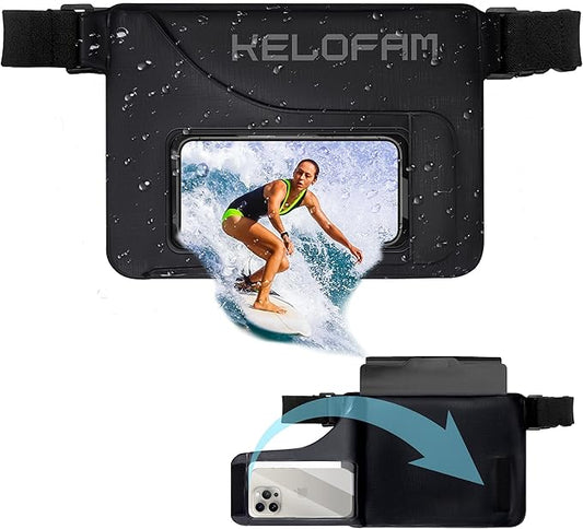 Waterproof bag Fanny Pack with Phone Case, Water proof Phone Pouch Dry Bag Keep Valuables Safe for iPhone Samsung, Adjustable Waist Strap and Screen Touch Sensitive for Swimming Boating Beach Fishing