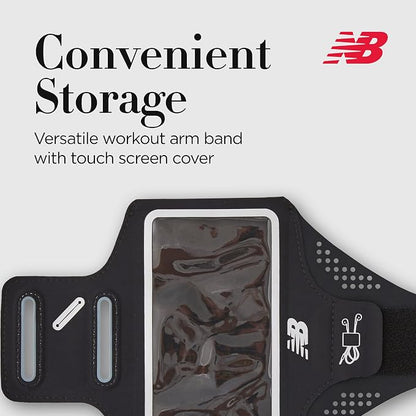 New Balance Cell Phone Armband, Cell Phone Holder for Running, Black, One Size
