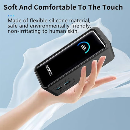 NOUKAJU Case for Anker Prime Power Bank 9600mAh 65W Output, Silicone Protective Cover,Drop-Proof,Scratch-Proof,Shock-Proof,Protective Case for Anker Prime Power Bank 9600mAh(Black)