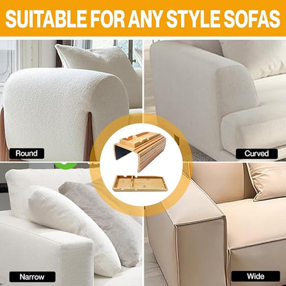 Couch Cup Holder | Couch Caddy with Detachable Couch Cup Holder Tray | Anti-Slip Foldable Sofa Table Tray - Cup Holder Tray for Drinks Cup Cellphone Remote Snacks