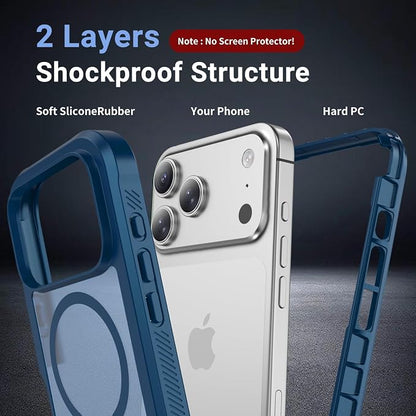 jaroco Magnetic for iPhone 17 Pro Max Case, [Compatible with MagSafe][Military Grade Drop Protection][Heavy Duty Protection][Non-Slip][Shockproof] 2-Layer Durable Bumper Phone Case 6.9''-Deep Blue