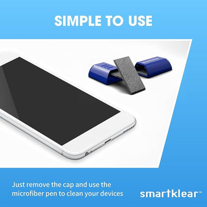 SmartKlear Smart Phone Screen Cleaner - Compatible with iPhones, Androids, and More - Cleaner with Carbon Microfiber Tech-Injected Blue-1 Count (Pack of 1)