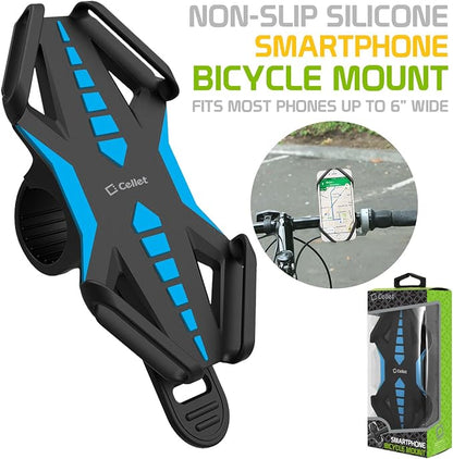 Cellet Motorcycle, Bike Phone Mount, Universal Bicycle Holder Mount Compatible for Apple iPhones, Samsung Galaxy, Google Pixels, Motorola Smartphones (Blue)