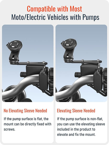 sincetop Motorcycle Brake Reservoir Mount - Series Q [ Quad ] - Brake Pump Cover Scooter/Moto Phone Holder, Quick Release Aluminum Moto Motobike Tank Cell Phone Base Stand