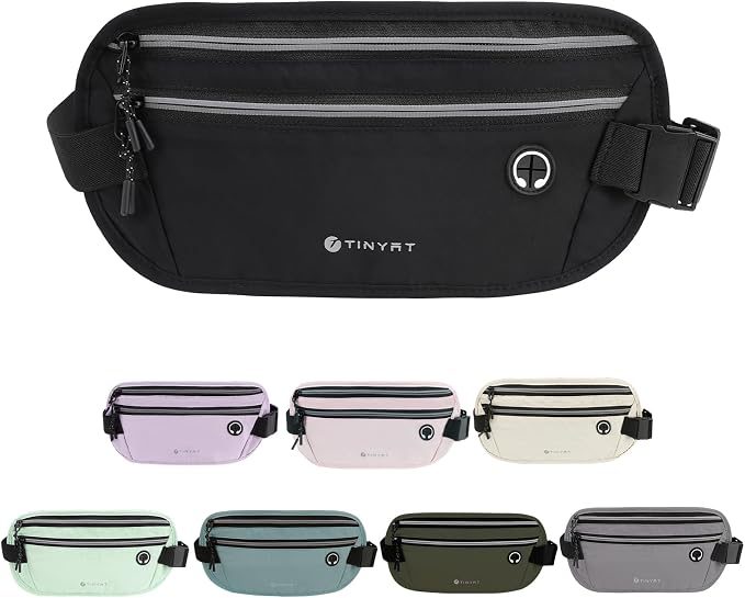 Slim Running Belt for Women Men Runners Fanny Packs With Phone Holder Hidden Pockets Exercise Waist Bag for Marathon Workout