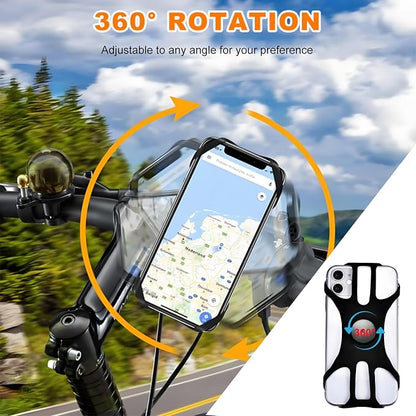 Yourkar Bicycle Phone Holder, 360° Rotation Detachable Shock Absorbing Bike Phone Holder, Universal Adjustable Smartphone Holder for Bicycles and Motorcycles, Bike Accessories
