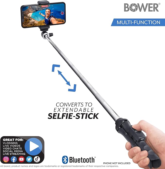 Bower Multipod 6-in-1 Tripod Selfie Stick with Remote Shutter for Smartphones